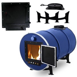 Sonret Barrel Stove Kit – Perfect For 30-55 Gallon Barrel Metal Barrel - Camping Equipment Barrel Stove Kits - Fire Wood Camp Stove Barrel Woodstove Kit for Emergency Heating & Cooking and Survival…