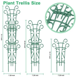 Qaobo Plant Trellis for Potted Plants 4 Pack Stackable Indoor Outdoor Climbing Houseplant Support with Garden Wire for Pothos Hoya Ivy Flower