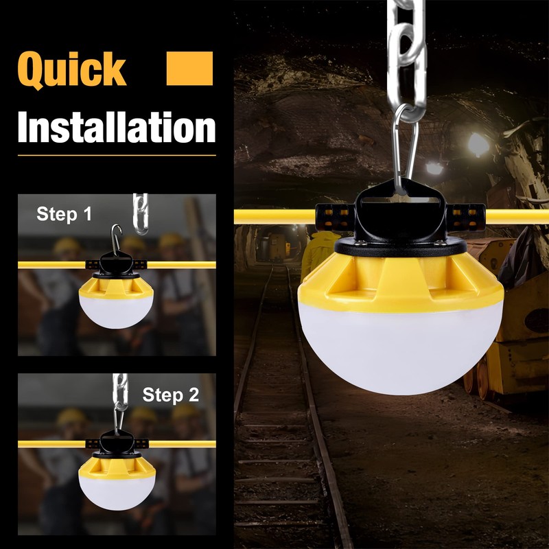 G GJIA 100FT Construction String Lights, IP65 Waterproof ETL Certified