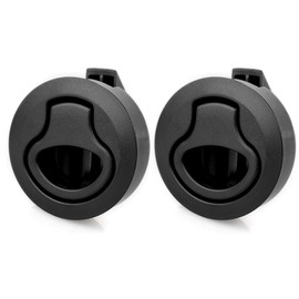 Slam Latch 2'' Flush Pull Latch Black Plastic Handle for Hatch Door Cabinet Hardware on RV Boat Camper Trailer,Pack of 2