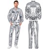 Halfchet Men's Metallic Jacket and Pants Set Jacket Men Straight