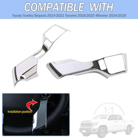 Car Center Console Steering Button Panel Trim Cover Compatible with Toyota Tundra/Sequoia 2014-2021 Tacoma 2016-2023 4Runner 2014-2019 Central Control Steering Panel Decorative Frame ABS Accessories