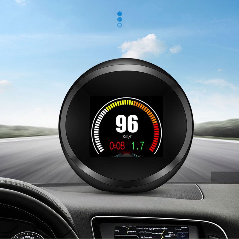 Digital HUD OBD2 GPS Mode with Inclinometer Compass Speed RPM