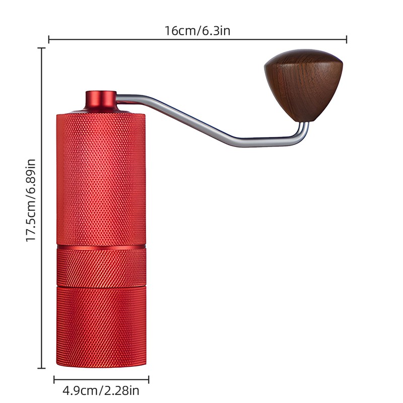 Manual Coffee Bean Grinder 12 Coarseness Settings CNC Stainless Steel