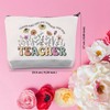 TSOTMO Teacher Gift Teacher Boho Flowers Zipper Pouch Cosmetic Bag