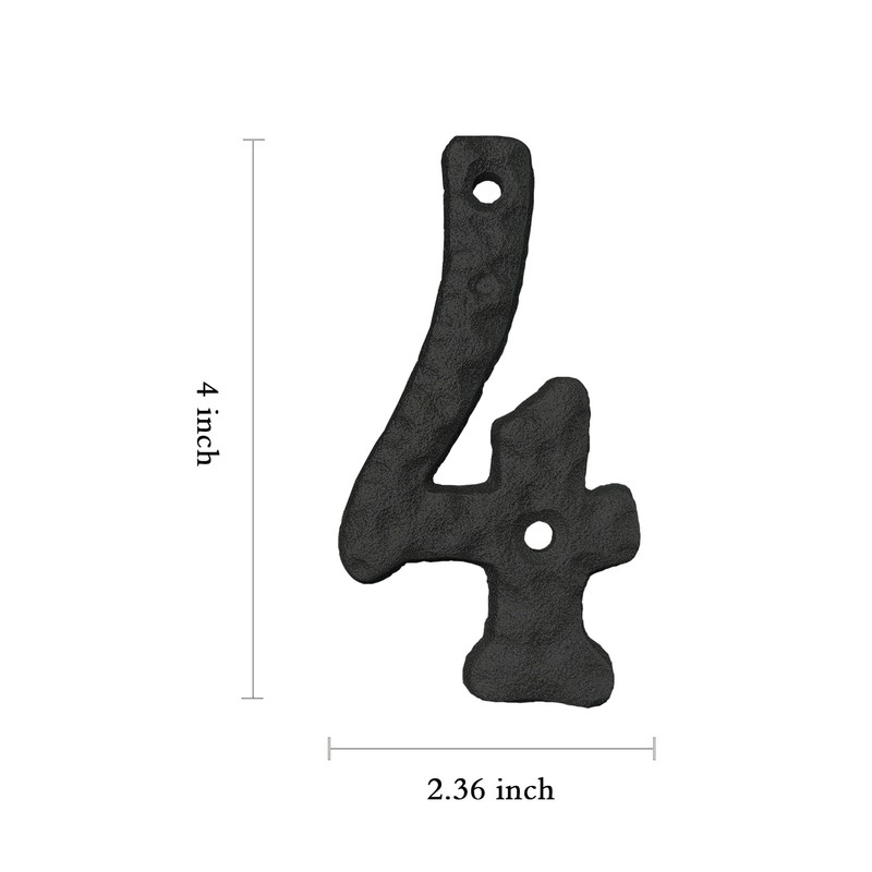 Cobata 4 inch Cast Iron Mailbox Numbers - Screw In