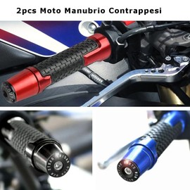 2 x motorcycle handlebar ends, 22 mm, 7/8 inch handlebar weights for MT03 MT-07 MT09 YZF-R6 YZF-R3 YZF-R7 YZF-R125 XSR700 XSR900 Tracer 700/900 2000-2021 2022 2023 (Rot)