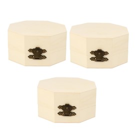 TOVINANNA 3Pcs Wooden Jewelry Box Elegant Case for Rings Natural Wood Storage Holder Stylish Compartment Organizer for Desktop Decoration for Special Occasions