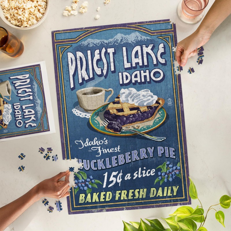 Lantern Press 1000 Piece Jigsaw Puzzle, Priest Lake, Idaho, Huckleberry