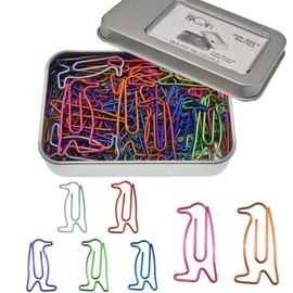 60 pcs Cute Paper Clips, Penguin Shaped Paper Clips Bookmarks, Penguin Gifts for Women Kids Coworkers Teachers