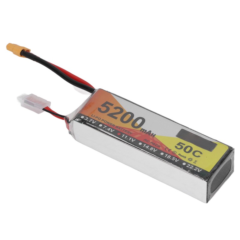 RC Lipo Battery 11.1V 50C Discharge Rate 3S 5200mAh Remote