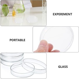 5pcs Glass Petri Dish Culture Dish Laboratory Plant Cell Tissue Culture Petri Dish Educational Petri Plates Lab Accessories Cell Tissue Culture Dish 100mm