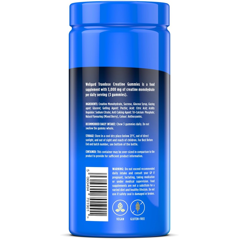 Wellgard Creatine Gummies - Vegan, 3000mg True Dose Creatine Monohydrate