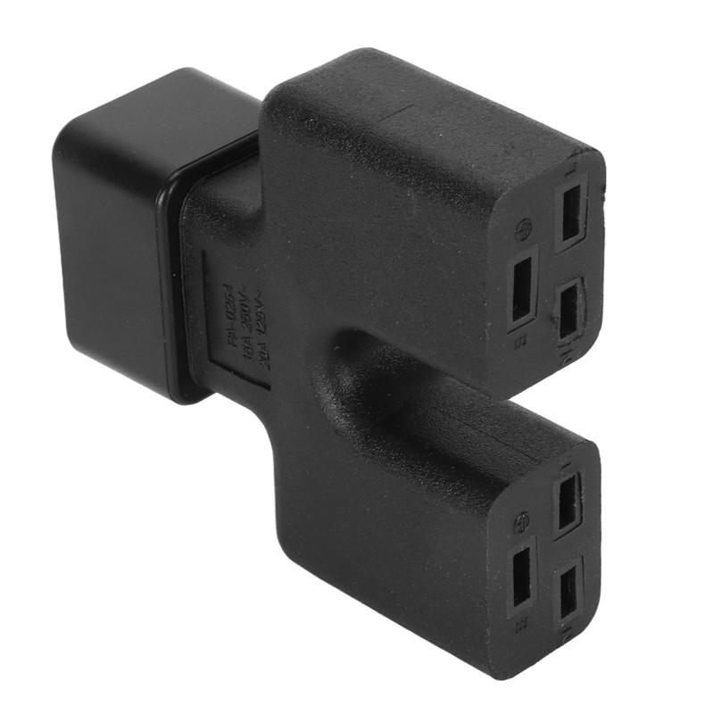 IEC320 C20 to Dual IEC320 C19 Power Adapter IEC320 C20
