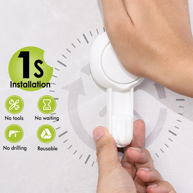 Elegear Mini Suction Cup Hooks for Shower - 2 Pack