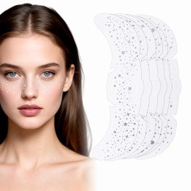 Pack of 6 Glitter Face, Glitter Face Gold Freckles, Freckles, Sweatproof Waterproof Freckles Tattoo, Glitter Stones for Party Stickers (MIX-D)