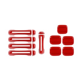 JOSHELA for Jeep JL Tailgate Door Handle Cover Trim Bowl Fit for Jeep Wrangler JL JLU 2018 up 4DR Red Exterior Accessories 10pcs