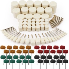 Celepoir 176-Piece Wool Felt Polishing Disc Set, 5 Shape Polishing Disc, Wool Felt Mounted Mandrel Polishing Set with 1/8 Inch Polishing Attachment, Multifunctional Polishing Attachment for Jewellery