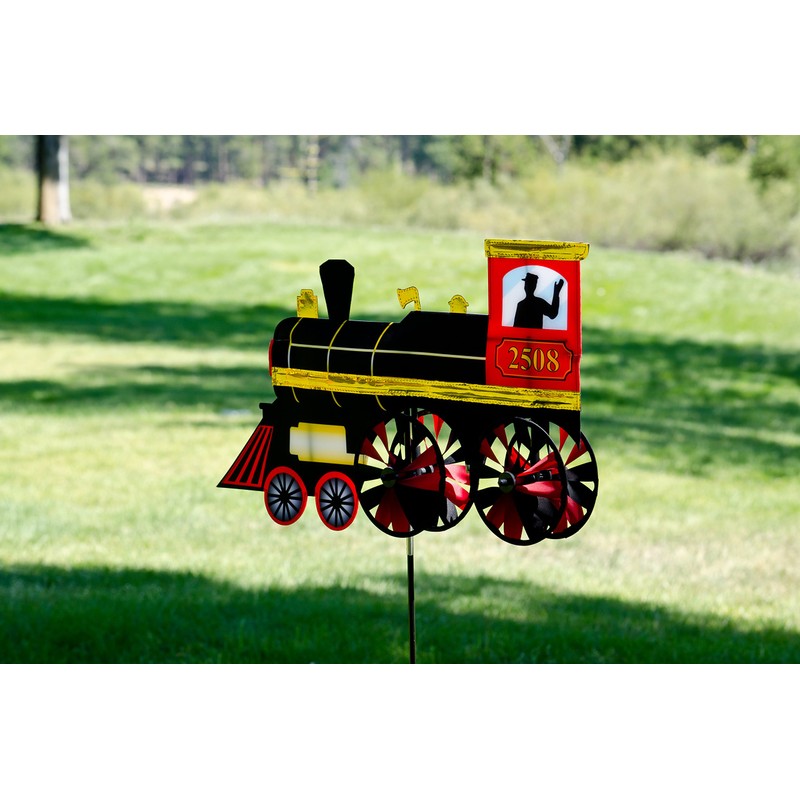 In the Breeze 2508 Steam Engine Ground Spinner-Garden Decoration