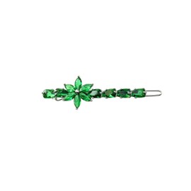 Faship Gorgeous Green CZ Crystal Floral Hair Clip