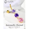OUFER 14G Gold Belly Button Piercing Chirurgenstahl 316L Belly Ring