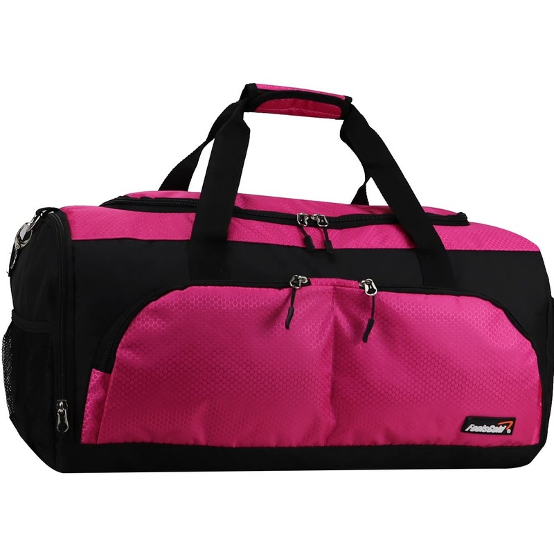 foolsGold Large Sports Holdall Duffel Bag - Black/Pink