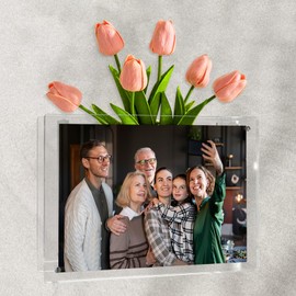 JASVIC Wall Hanging Picture Frame Vase 2 in 1, Book Shape Wall Planters for Indoor Plants Flowers, Acrylic Wall Mounted Vase for Wall Hanging Decor(for Picture 7x5 Inch and Below)