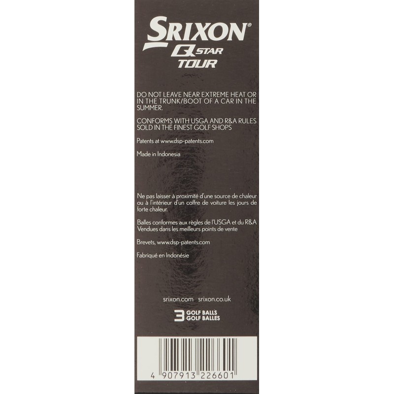 Srixon Q-Star Tour Golf Balls, 3-Piece Urethane Cover, 1 Dozen,
