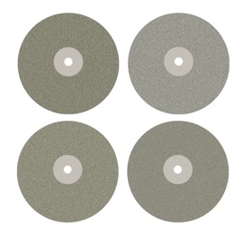 DZQ 4PCS Diamond Flat Lap Wheel Disc 8" x 1/2" Arbor Hole Abrasive Grit 80 120 180 240 for Cutting or Sanding Stone and Glass