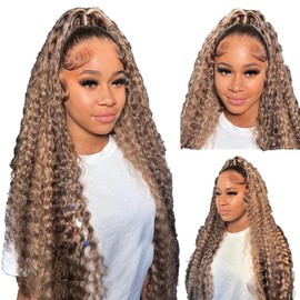 Brown Human Hair Bundles P4/613 Bundles Color #4 Curly Wave Bundles 24 26 28 inch Blonde Human Hair Bundles Ombre Curly Wave Bundles 613 Blonde Bundles Remy Hair Extensions