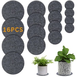 Anpuimult 16 PCS Absorbent Waterproof Plant Coasters mat,4 Size 4/6/ 8/10 Inch Reversible Round Fabric Plant Coasters and Plant Saucers for Indoors,Plant mat for Indoor Plants