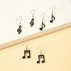 3 pairs/Set Music Note Dangle Earrings for women Czech Crystal