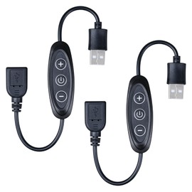 GOMING 5V USB Dimmer Switch Female to Male 10 brightness levels for 5V Single Color USB LED Strip Light(2 Pcs)
