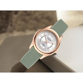 RUYEOOK Women Watch for Nurse Easy to Read Dial Wristwatches Silicone Band Second Hand Water Resistant Watches for Lady Female (R8632 Green)