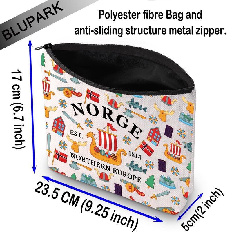 Norway Travel Cosmetic Bag Norwegian Gift Norge Makeup Bag Souvenirs