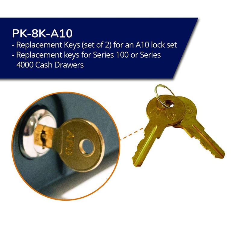 APG Cash Drawer PK-8K-A10 Key Set