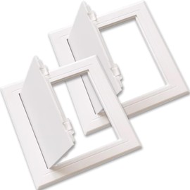 Acmerota 150mm x 150mm Access Panel Inspection Hatch ABS Access Panel Door White Opening Flap Cover Plate for Inspection Hatch, Fuse Box Cover Cabinet, OD:176mm x 176mm, Pack of 2
