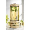 Merveille Glass Beverage Dispenser with Rattan Wrap, 2 Gallon Capacity,