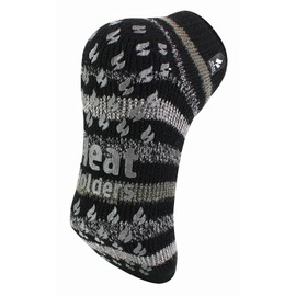 HEAT HOLDERS - Mens 2.3 TOG Warm Thick Anti Slip Low Cut Ankle Thermal Slipper Socks | Trainer Socks with Grips for Winter (6-11, Black Stripe)