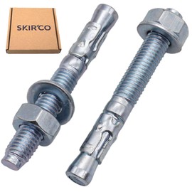 SKIR'CO (Pack of 8) Galvanised Wedge Anchors M10 x 80 mm, Metal Dowels, Anchor Bolts, Masonry Dowels, Concrete Anchors