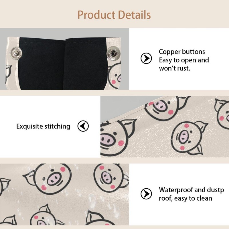 2 Pack Tissue Box Cover Holder, Pig Head Pattern Rectangle