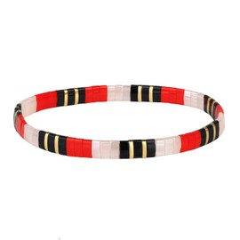 KELITCH Tila Beads Stretch Bracelets Rainbow Charm Wrap Friendship Bracelets for Women (05D)