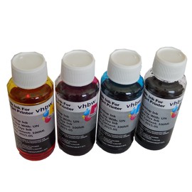 vhbw 4 x Refill Ink Compatible with Canon Pixma G2501, G2510 Printers - Refill Set Dye Cyan, Dye Magenta, Dye Black, Dye Yellow