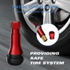 CKAuto TR413AC Red Chrome Rubber Snap-in Tire Valve Stems (5