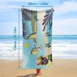 OYIWINMI Microfibre Beach Towel, 130 x 80 cm, Super Absorbent, Quick-Drying, Lightweight Sand-Free Beach Towel, Travel Towel, Bath Towel for Beach, Swimming, Sauna, Yoga, Women, Men (Pack of 1)