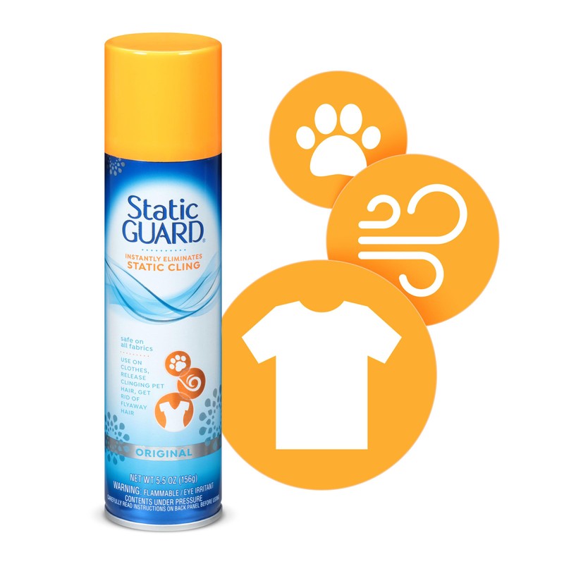 Static Guard Fabric Spray, Original Scent, 5.5 Ounce Can
