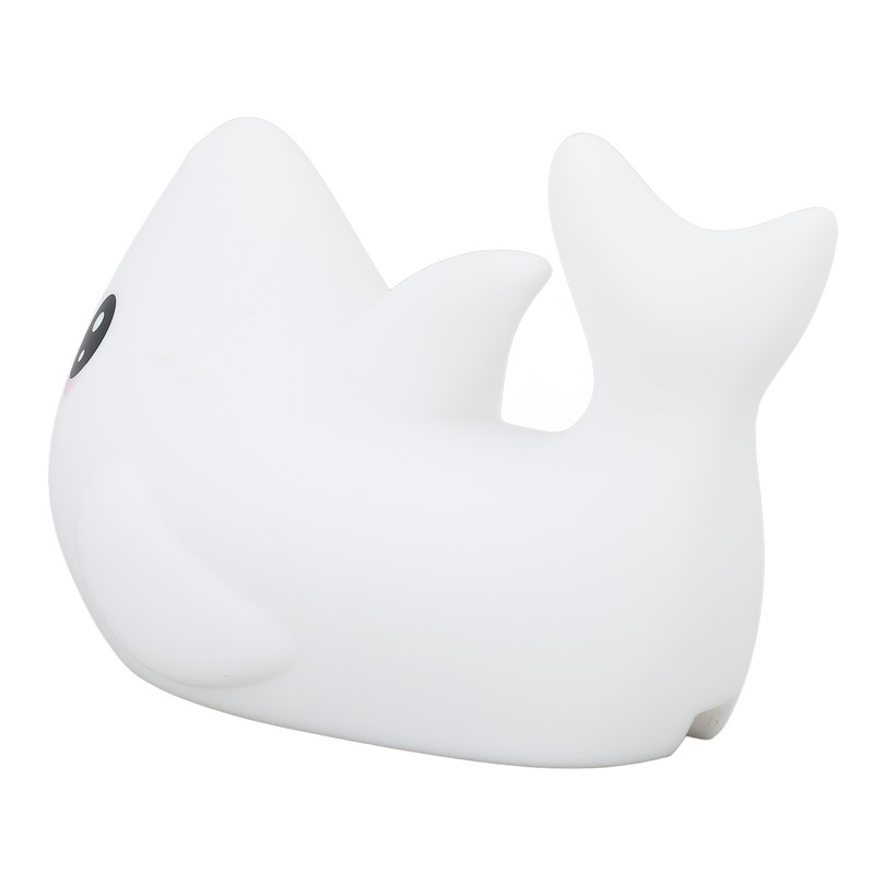 Night Light Silicone Cute Shark USB Rechargeable LED Colorful Night