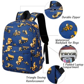 CAMTOP Preschool Backpack for Kids Boys Toddler Backpack Kindergarten School Bookbags (Engineering Navy)