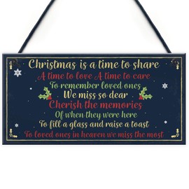 RED OCEAN Christmas Xmas Memorial Tree Hanging Decoration Bauble Family Grave side Memorial Poem Quote Gift