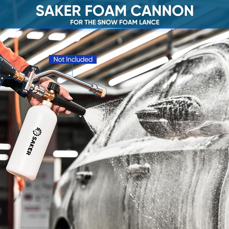 Saker Foam Cannon, 1/4 Inch Quick Connect, Power Washer Foam